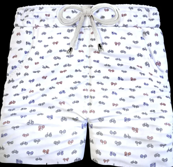 Bermuda bike fantasia bicicletta Pantaloncino Box Mare puro Cotone Shorts 2 tasche laterali Made in Italy