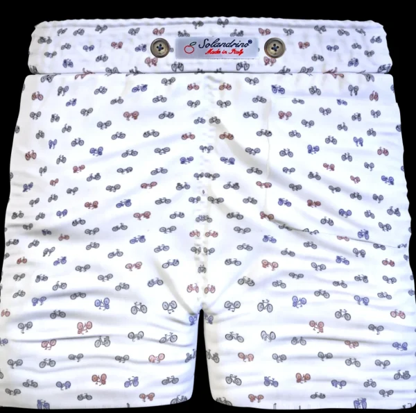 Bermuda bike fantasia bicicletta Pantaloncino Box Mare puro Cotone Shorts 2 tasche laterali Made in Italy