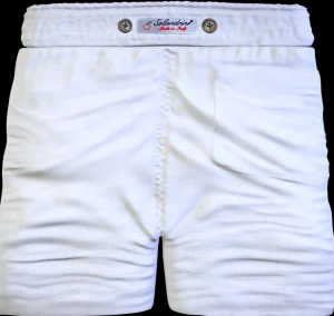 Bermuda Pantaloncino Bianco Goffrato Puro Cotone Made in Italy Fantasia Shorts 2 tasche laterali