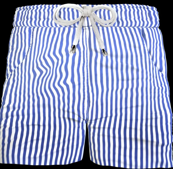Bermuda Pantaloncino Fantasia Puro Cotone Blu Shorts 2 tasche laterali Made in Italy