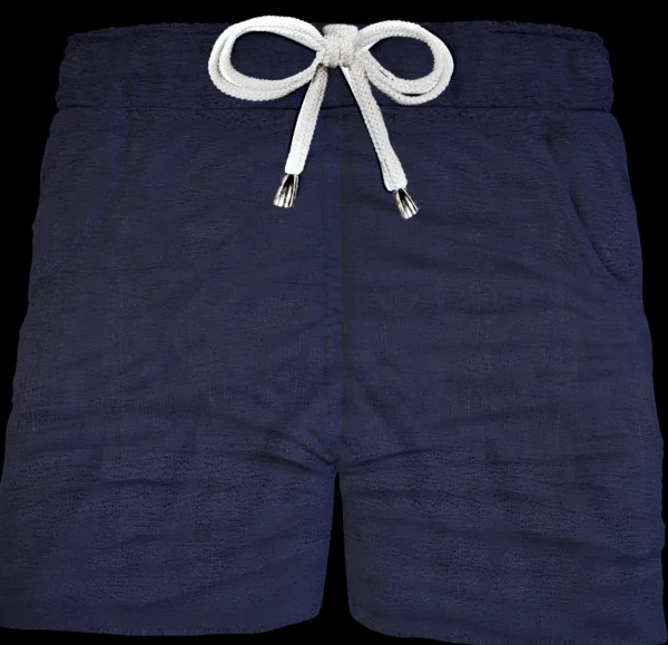 Bermuda Pantaloncino Fantasia Puro Cotone Blu Shorts 2 tasche laterali Made in Italy