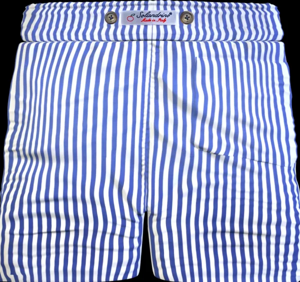 Bermuda Pantaloncino Fantasia Puro Cotone Blu Shorts 2 tasche laterali Made in Italy