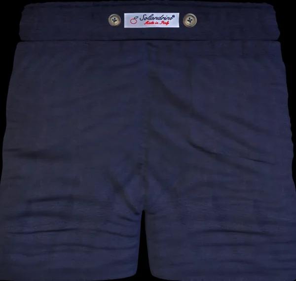 Bermuda Pantaloncino Fantasia Puro Cotone Blu Shorts 2 tasche laterali Made in Italy