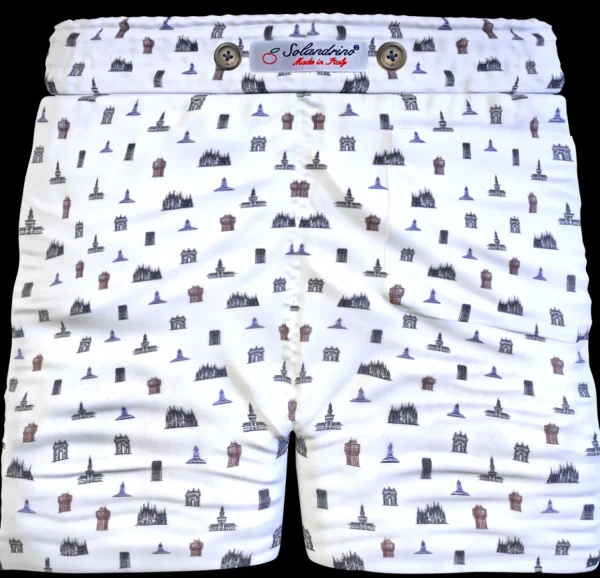 Bermuda Pantaloncino Fantasia Milano Puro Cotone Shorts 2 tasche laterali Made in Italy