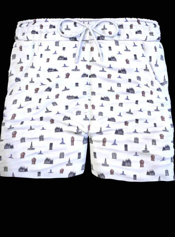 Bermuda Pantaloncino Fantasia Milano Puro Cotone Shorts 2 tasche laterali Made in Italy