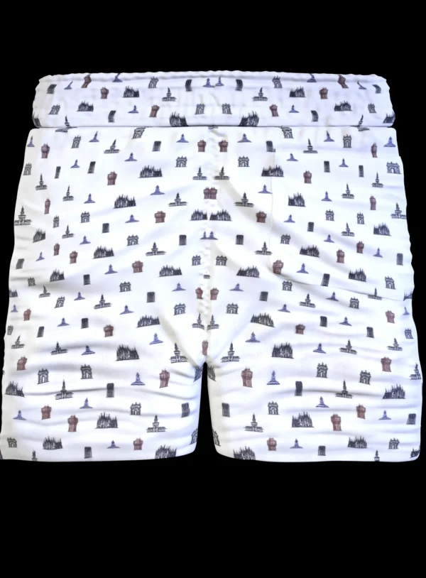 Bermuda Pantaloncino Fantasia Milano Puro Cotone Shorts 2 tasche laterali Made in Italy