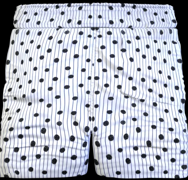 Bermuda Pantaloncino Pois Rigato Box Mare puro Cotone Shorts 2 tasche laterali Made in Italy
