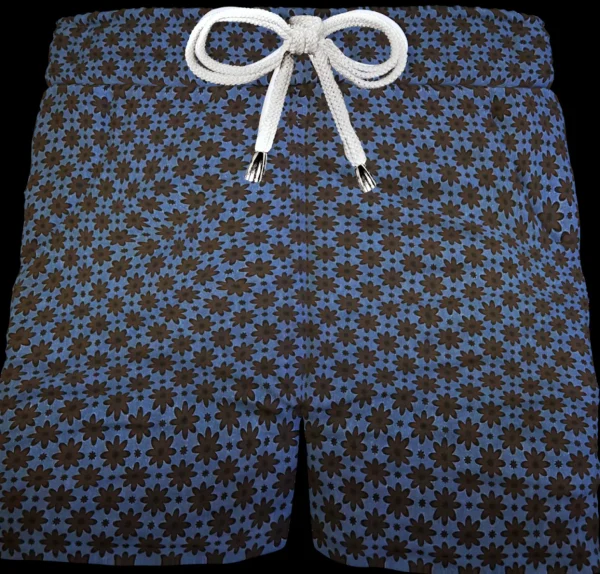 Bermuda Pantaloncino puro cotone fantasia Blue Denim Shorts 2 tasche laterali Made in Italy
