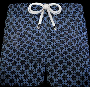 Bermuda Pantaloncino Puro Cotone Blue Denim Fantasia Made in Italy Fantasia Shorts 2 tasche laterali