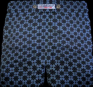 Bermuda Pantaloncino Puro Cotone Blue Denim Fantasia Made in Italy Fantasia Shorts 2 tasche laterali