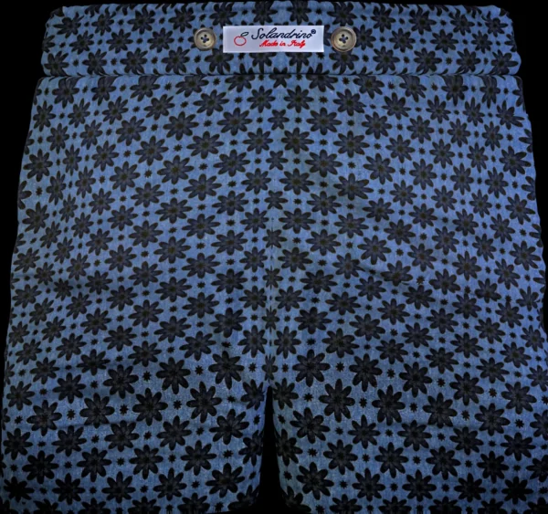 Bermuda Pantaloncino Puro Cotone Blue Denim Fantasia Made in Italy Fantasia Shorts 2 tasche laterali
