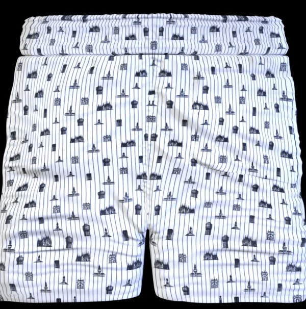 Bermuda Pantaloncino Rigato design Milano 100% Cotone Shorts 2 tasche laterali Made in Italy