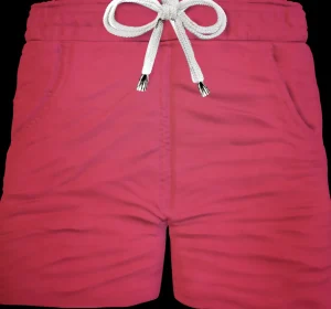 Bermuda Pantaloncino Rosso Puro cotone fantasia Shorts 2 tasche laterali Made in Italy