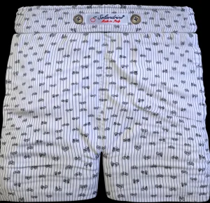 Bermuda Rigato Bike Pantaloncino Box Mare puro Cotone Shorts 2 tasche laterali Made in Italy