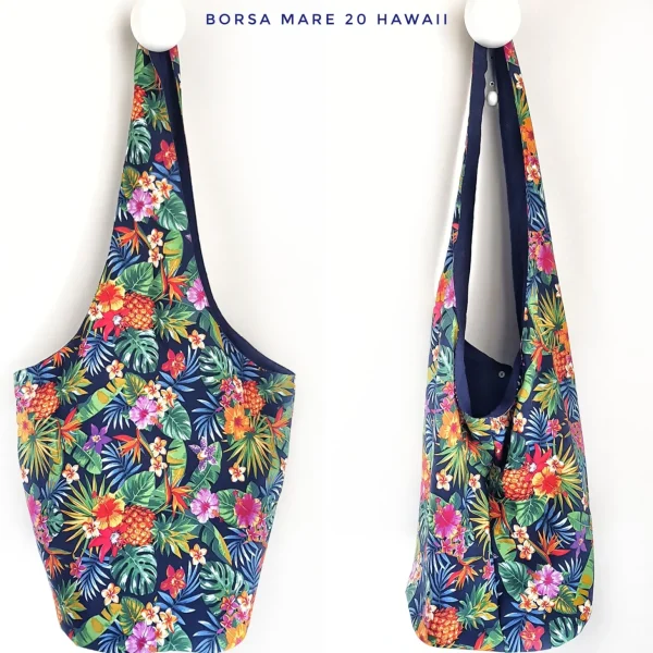 Borsa Mare in tessuto cotone fashion Design hawaii 20 Made in Italy