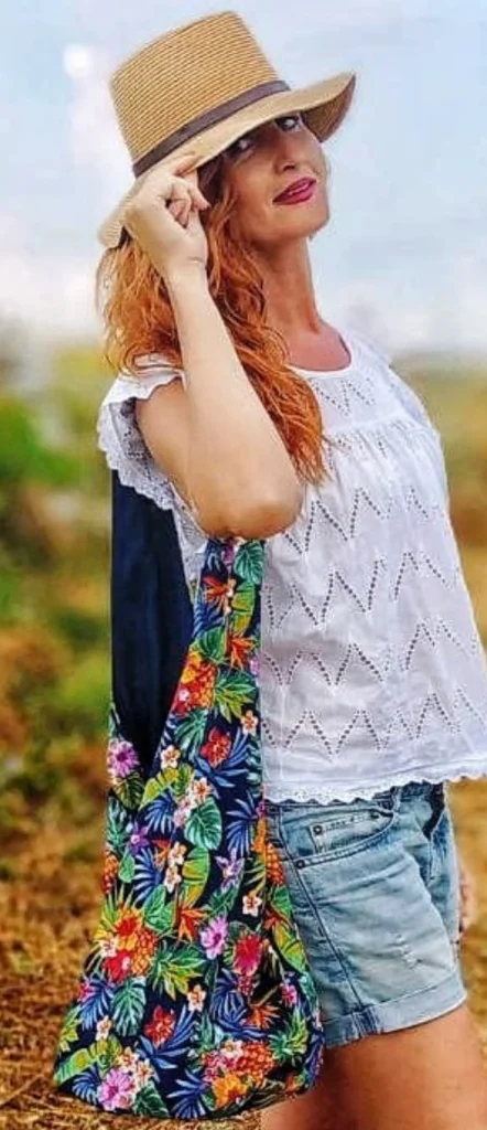 Borsa Mare in tessuto cotone fashion Design hawaii 20 Made in Italy