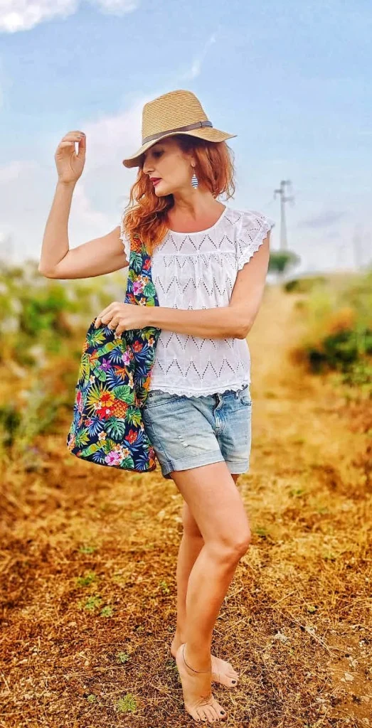 Borsa Mare in tessuto cotone fashion Design hawaii 20 Made in Italy