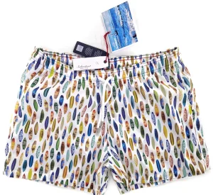 Boxer Mare Costume da Bagno Fantasia Tavola Surf Puro Cotone slip interno morbido con 2 tasche laterali Made in Italy