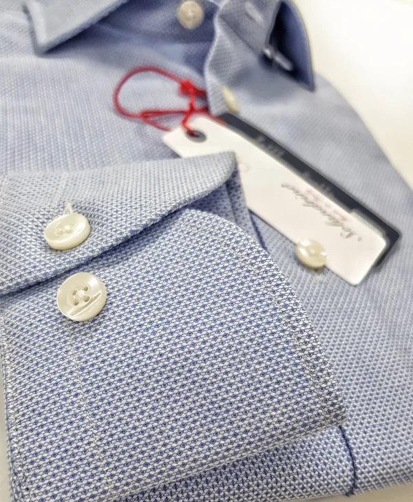 Camicia Azzurra puro cotone nido d'ape giro inglese