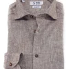 Camicia beige sabbia  puro Lino made in Italy - light brown Linen Shirt