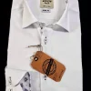Camicia Bianca con inserti fantasia floreale cotone made in italy