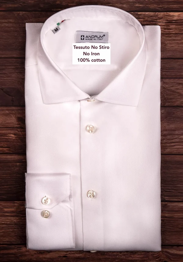 Camicia Bianca NO STIRO - puro cotone Nido d'ape