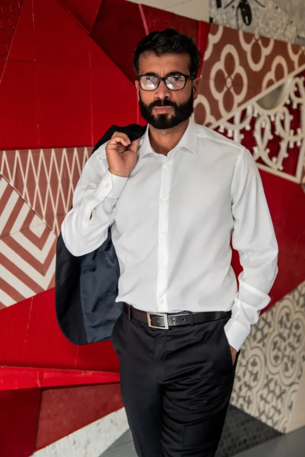 Camicia Bianca NO STIRO - puro cotone Nido d'ape