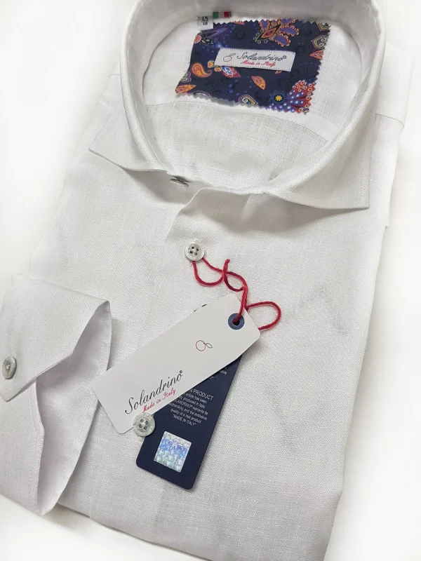 Camicia Bianca Puro Lino Made in Italy - white Linen Shirt