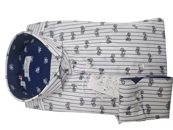Camicia Bike Fantasia Bicicletta Rigata Made in Italy