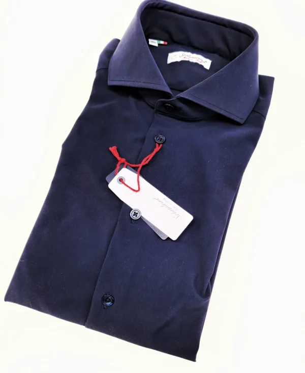 Camicia Blu Stretch No Stiro No Piega No Iron anti alone made in italy massima traspirabilità