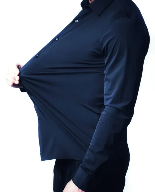 Camicia Blu Stretch No Stiro No Piega No Iron anti alone made in italy massima traspirabilità