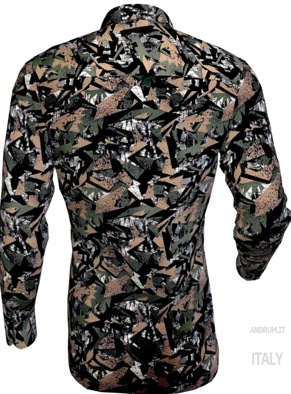 Camicia cotone fantasia camouflage mimetico urban jungle design