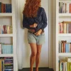 Camicia Donna blu puro cotone DENIM  blu FANTASIA bordeaux made in italy navy blue woman shirt