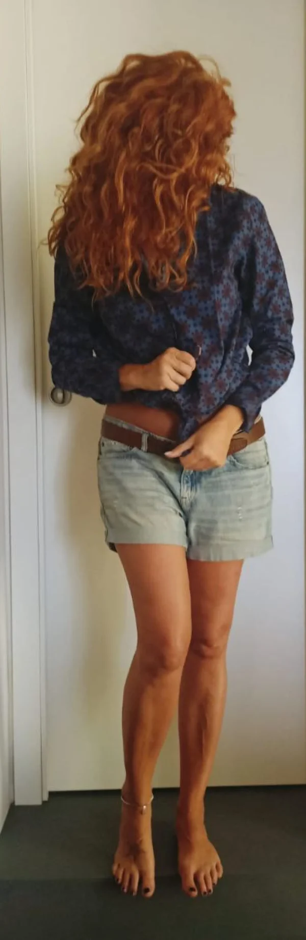 Camicia Donna blu puro cotone DENIM  blu FANTASIA bordeaux made in italy navy blue woman shirt
