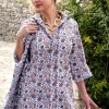 Camicia Donna Vestito cotone camicione fantasia paisley  made in italy dress shirt