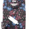 Camicia fantasia fiori vinaccia  cotone paisley made in italy
