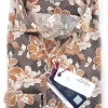 Camicia fantasia stampata viscosa morbidissima paisley giallo ocra tortora made in italy