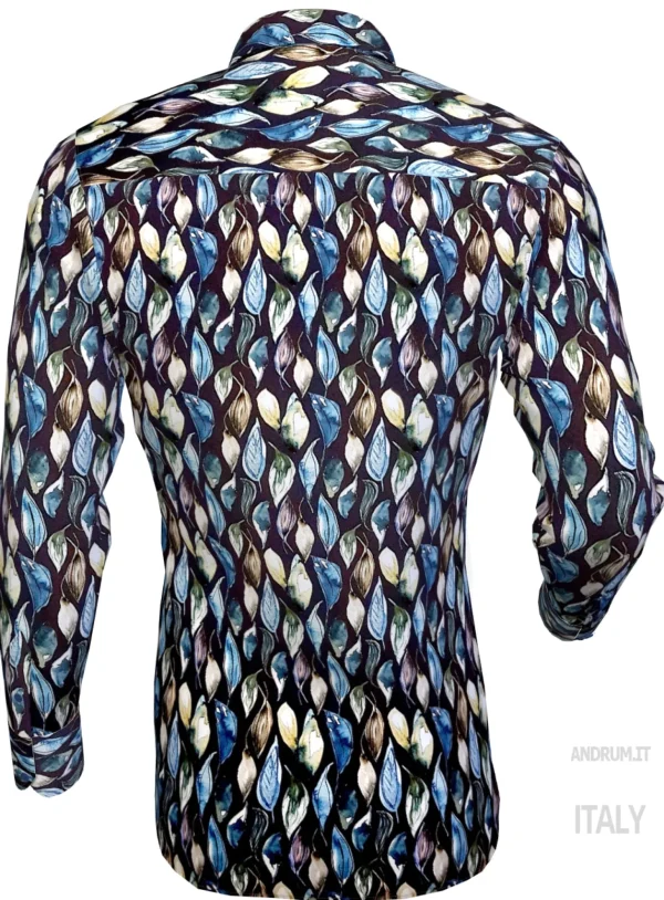 Camicia Fashion cotone fantasia foliage cotone made in italy