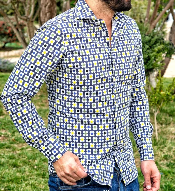 Camicia Fashion fantasia design puro cotone made in italy