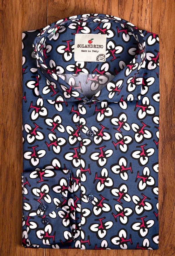 Camicia Fashion fantasia design trifoglio cotone