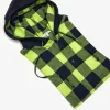 Camicia felpa a quadri con cappuccio verde nera scozzese  vaiella made in italy