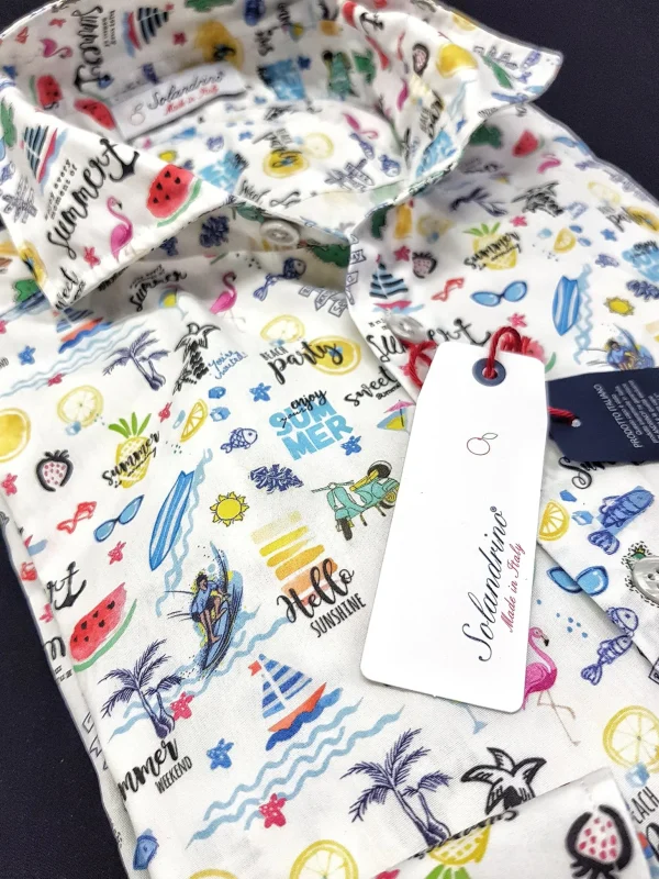 Camicia hawaiana puro cotone fantasia HOLIDAY made in italy hawaii design