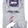 Camicia lino Grigio chiaro Ghiaccio made in Italy - light grey Linen Shirt