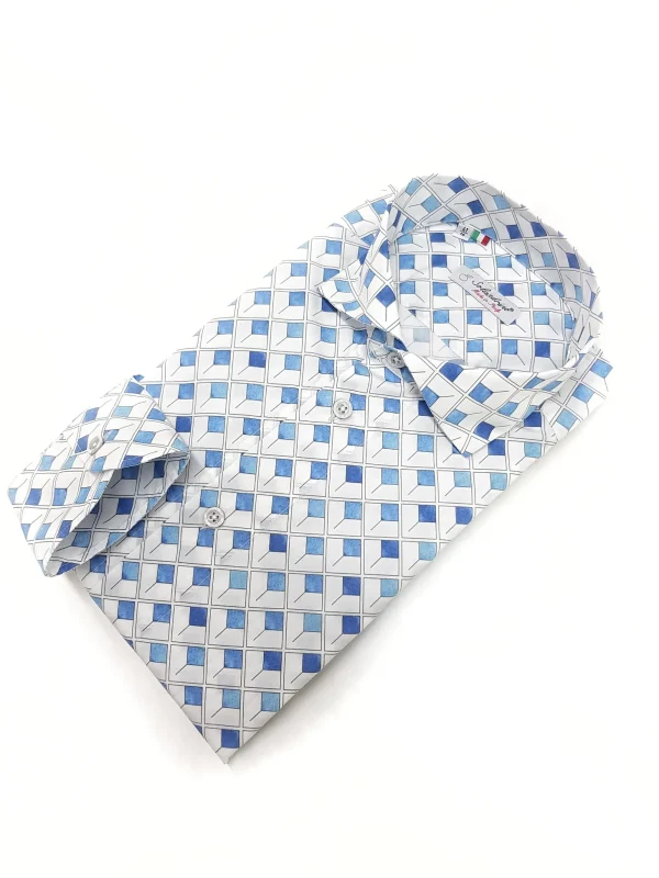 Camicia puro cotone fantasia stampata design cotone made in italy Shirt print Fantasy