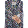 Camicia puro cotone fantasia stampata musicassetta design made in italy Shirt print Fantasy