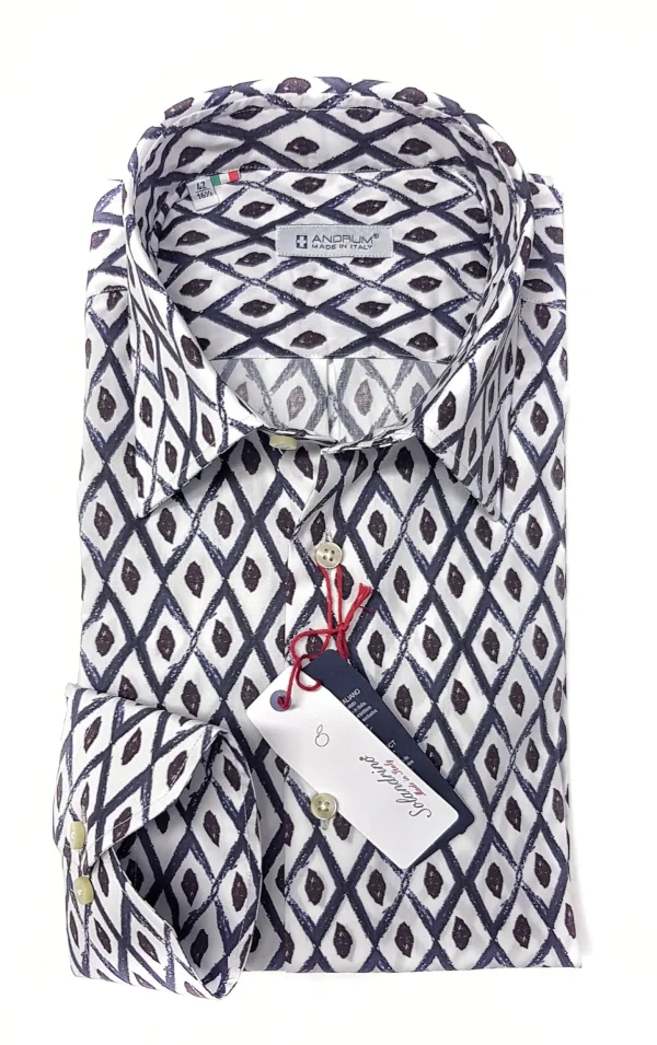 Camicia puro cotone fantasia stampata design cotone made in italy Shirt print Fantasy