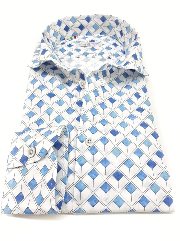 Camicia puro cotone fantasia stampata design cotone made in italy Shirt print Fantasy