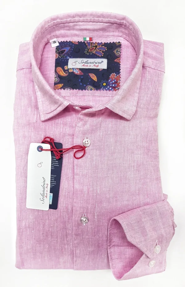 Camicia Rosa puro Lino made in Italy - Pink Linen Shirt