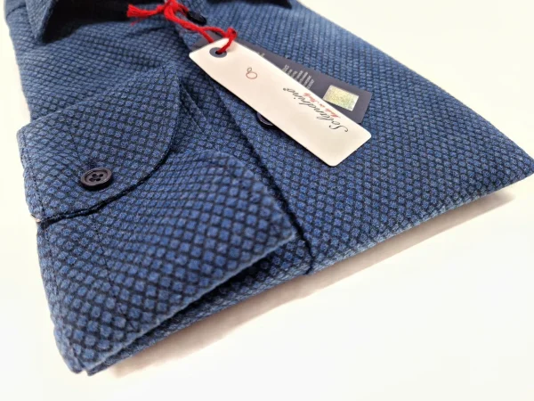 Camicia uomo jeans blu denim FANTASIA FASHION  puro cotone made in Italy Blue Navy shirt