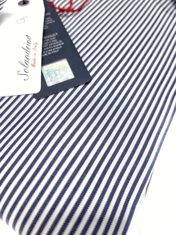 Camicia Uomo puro cotone a righe blu alta qualità made in italy men shirt blue stripe  high quality